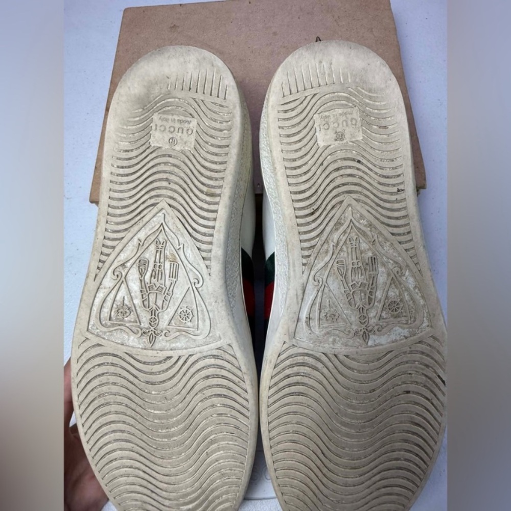 Gucci Sneakers White with Web and Studs Sz 7.5 G / US 8.5 - Picture 7 of 14